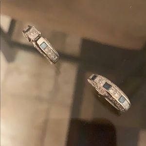 14KT white gold diamond engagement and band.